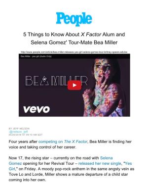 5 Things to Know About X Factor Alum and Selena Gomez' Tour-Mate Bea Miller