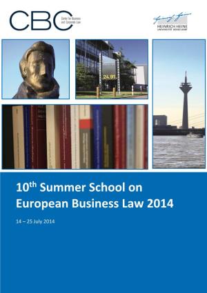 10Th Summer School on European Business Law 2014 Receive Their Certificates