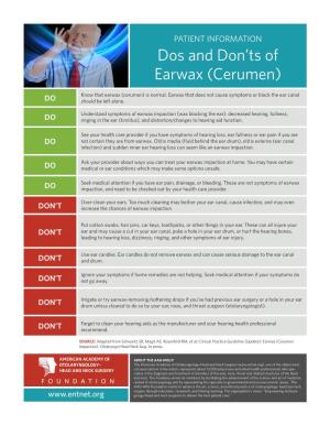 Dos and Don'ts of Earwax (Cerumen)