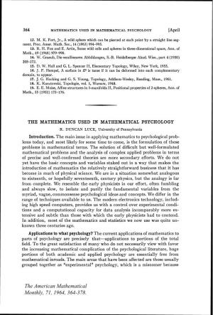 The Mathematics Used in Mathematical Psychology