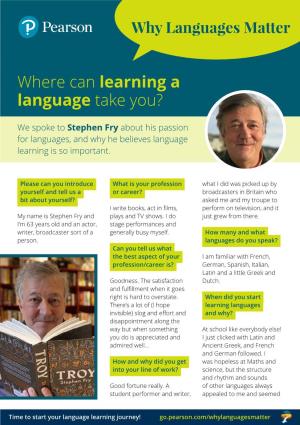 Where Can Learning a Language Take You?