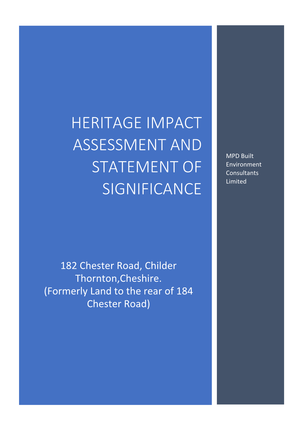 Heritage Impact Assessment and Statement Of