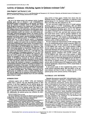 Activity of Quinone Alkylating Agents in Quinone-Resistant Cells1