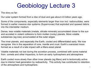 Geobiology, Lecture Notes 3