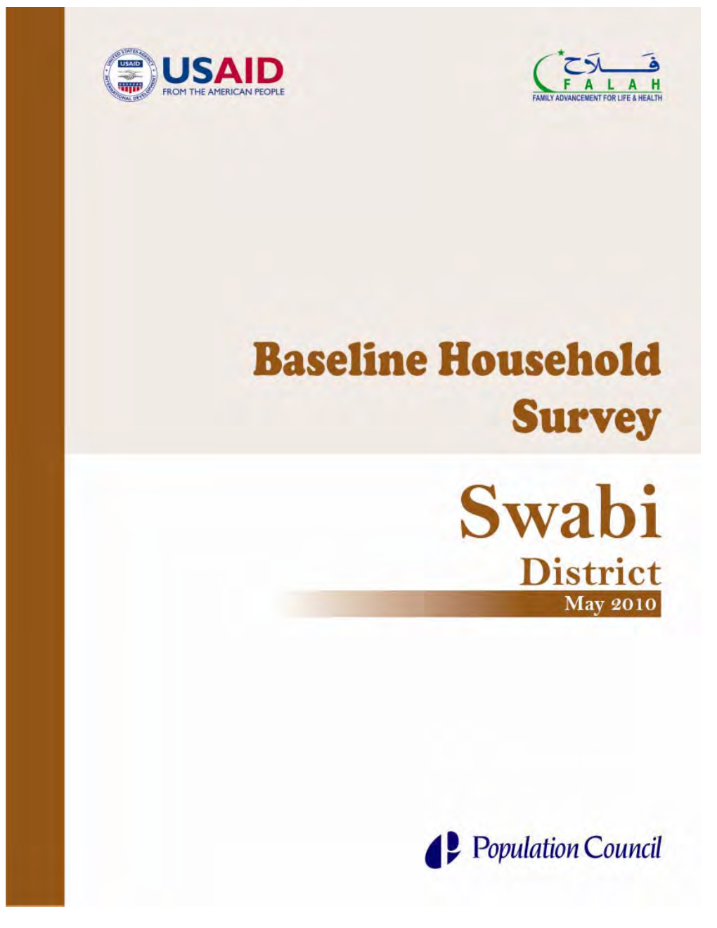 Baseline Household Survey Swabi District May 2010