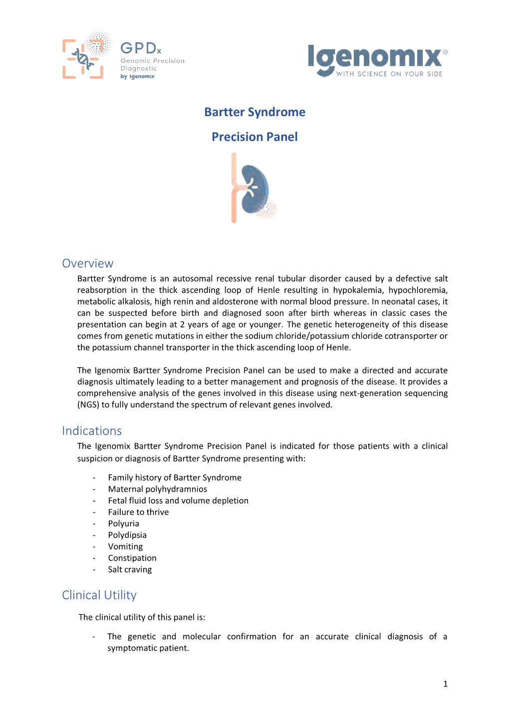 Bartter Syndrome Precision Panel Overview Indications Clinical Utility