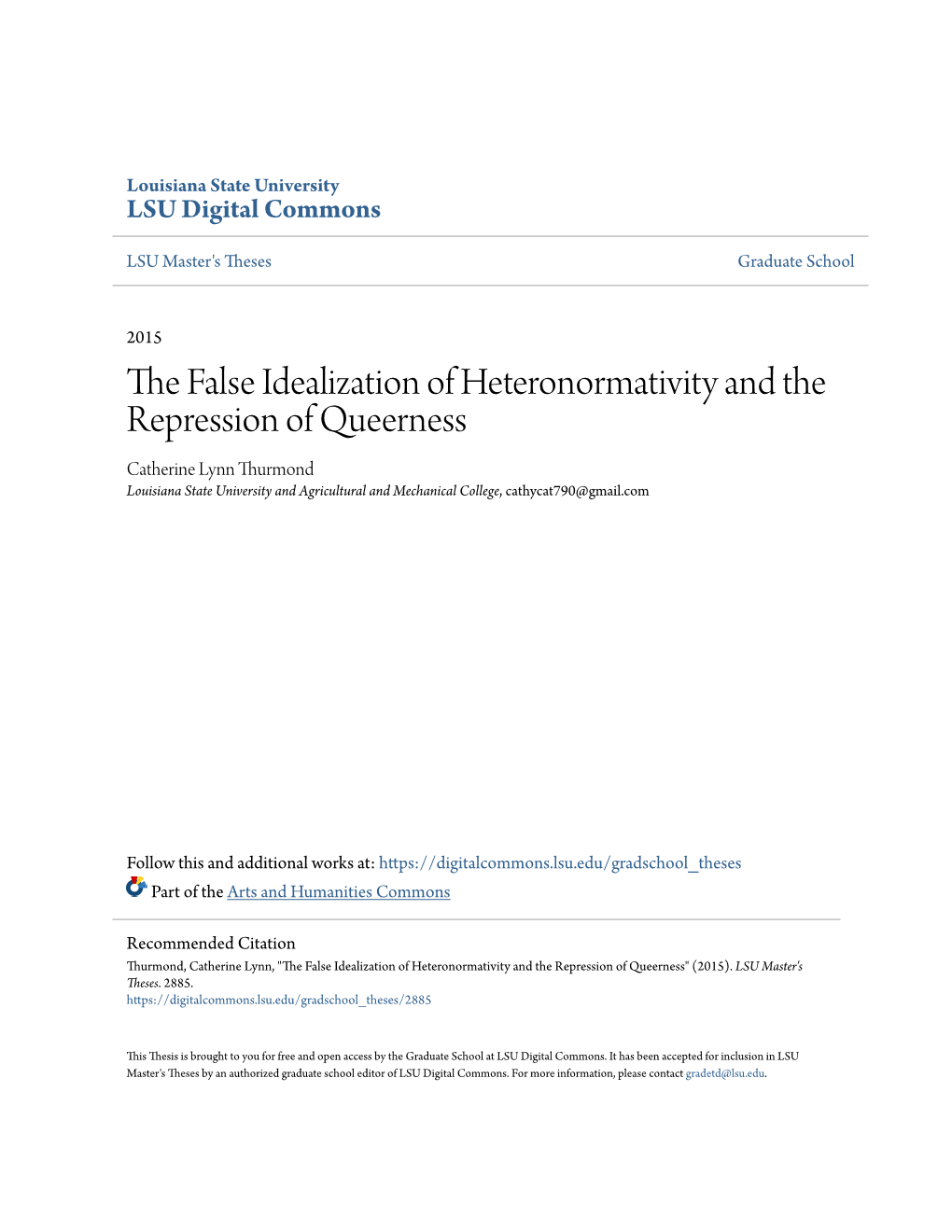 The False Idealization of Heteronormativity and the Repression of Queerness