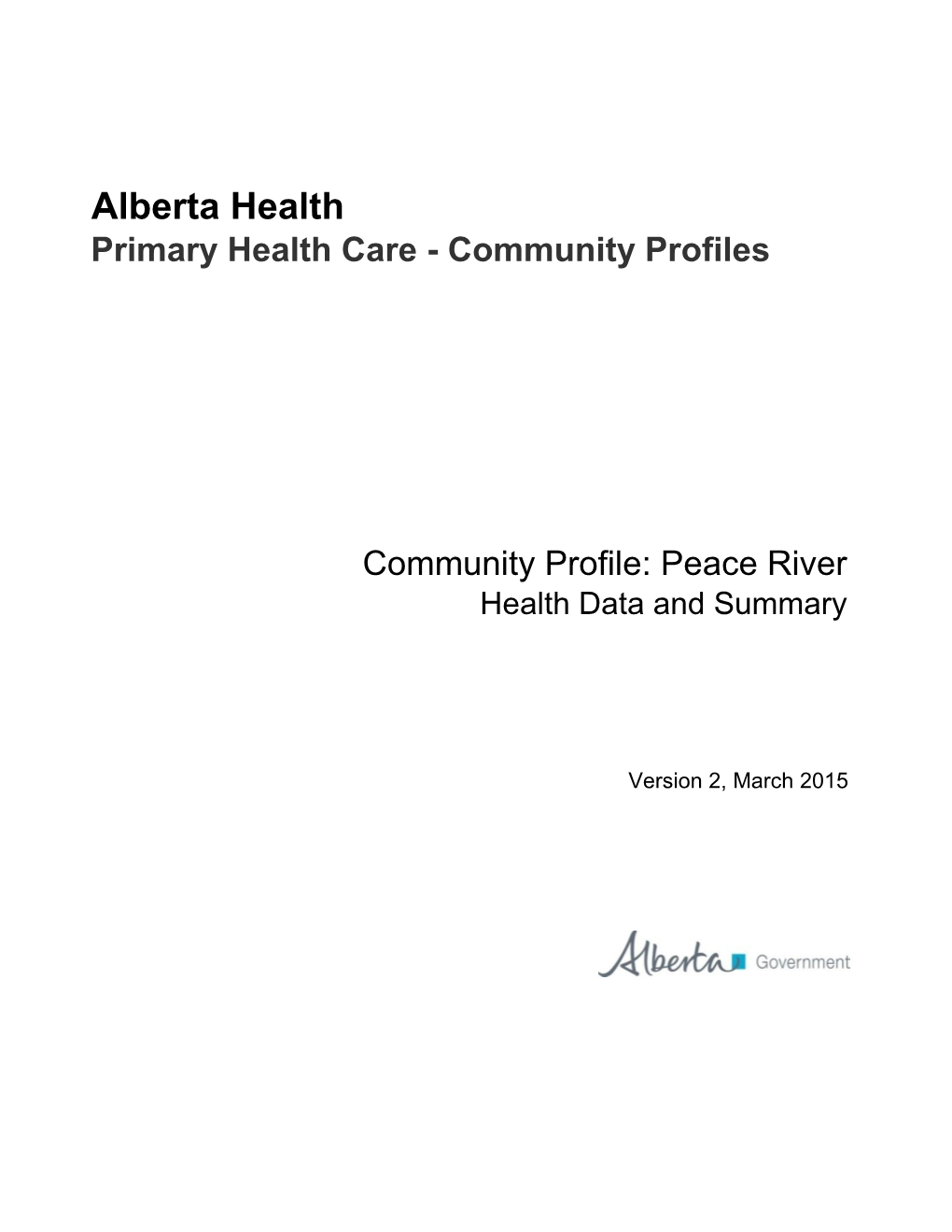 Peace River Health Data and Summary