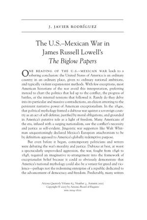 The U.S.–Mexican War in James Russell Lowell's the Biglow Papers