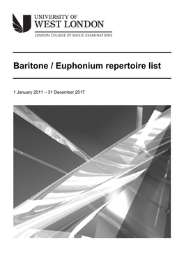 Baritone / Euphonium Repertoire List