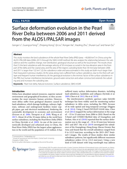 Surface Deformation Evolution in the Pearl