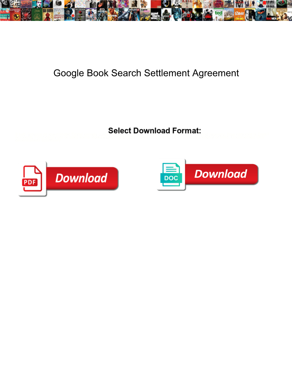 Google Book Search Settlement Agreement