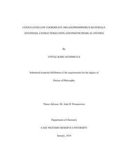 Conjugated Low Coordinate Organophosphorus Materials