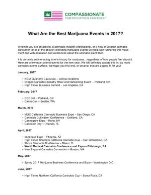 What Are the Best Marijuana Events in 2017?