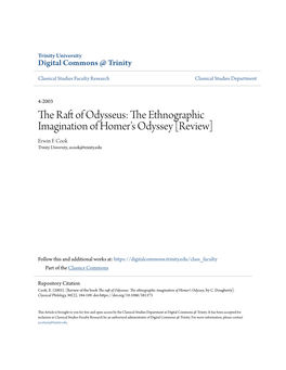 The Raft of Odysseus: the Ethnographic Imagination of Homer’S Odyssey
