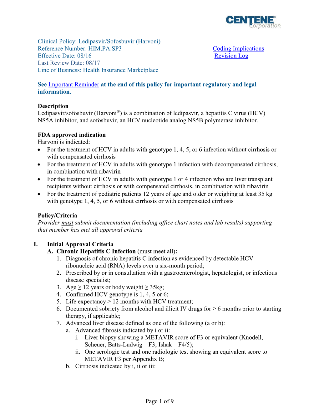 Ledipasvir/Sofosbuvir (Harvoni)