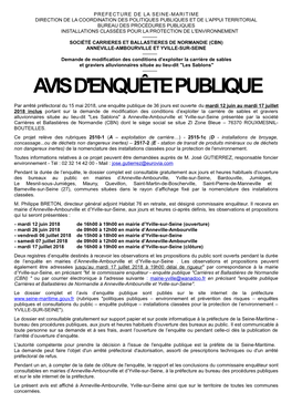 Avis D'enquête Publique