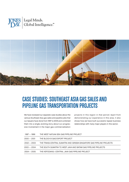 Southeast Asia Gas Sales and Pipeline Gas Transportation Projects