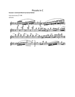 Piccolo in C Excerpt 1: Command March by Samuel Barber