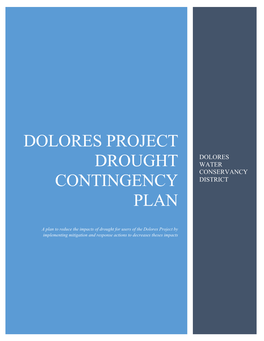 Draft Dolores Project Drought Contingency Plan