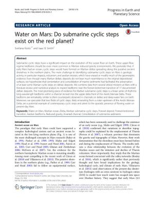 Water on Mars: Do Submarine Cyclic Steps Exist on the Red Planet? Svetlana Kostic1* and Isaac B