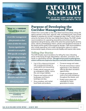 Executive Summary San Juan Islands Scenic Byway Corridor Management Plan