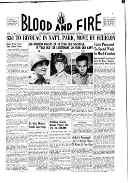 Blood and Fire Newspaper Vol 1 No 7 July 30 1943