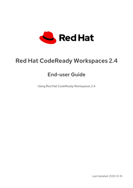 Red Hat Codeready Workspaces 2.4 End-User Guide