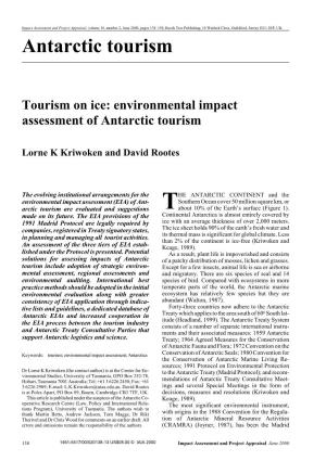 Environmental Impact Assessment of Antarctic Tourism