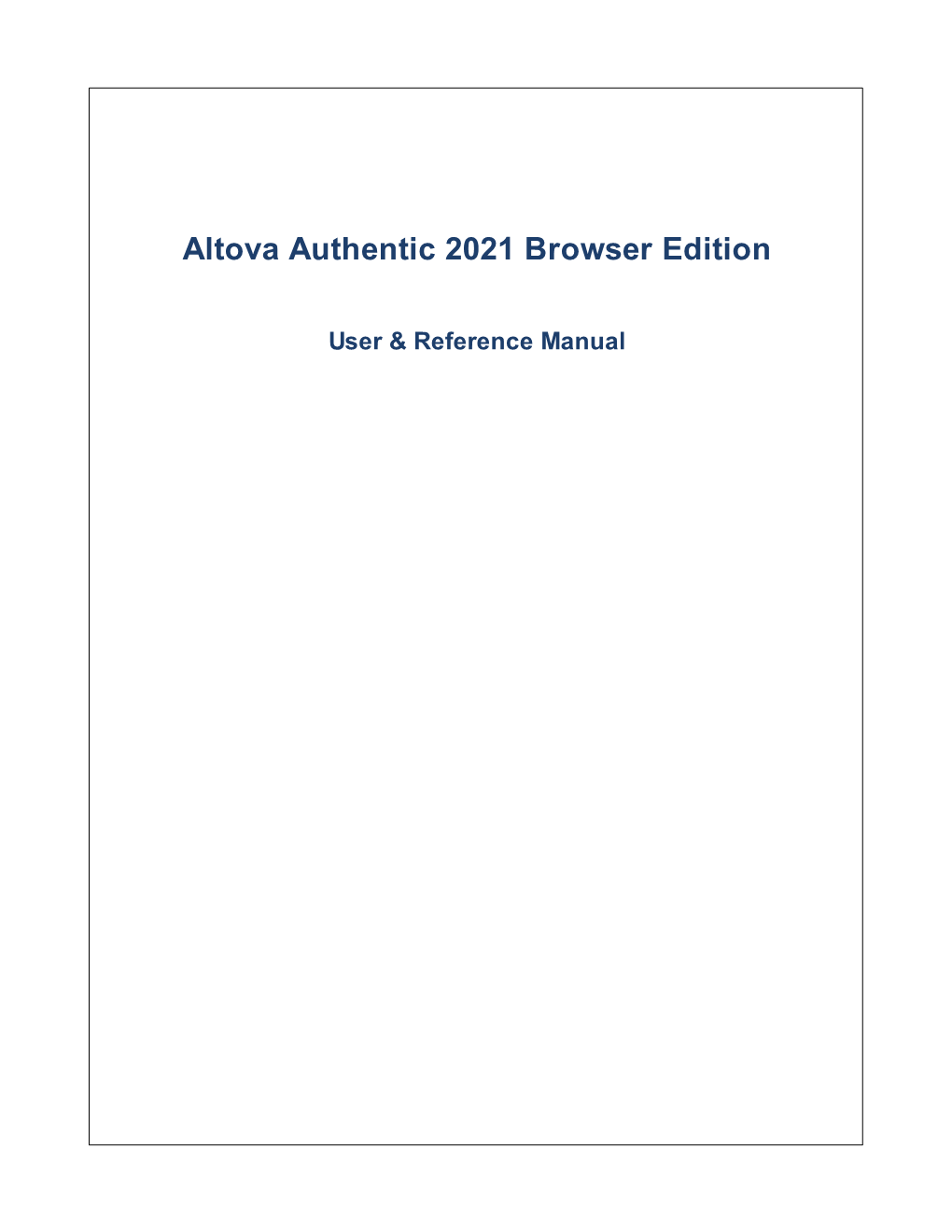 Altova Authentic 2021 Browser Edition