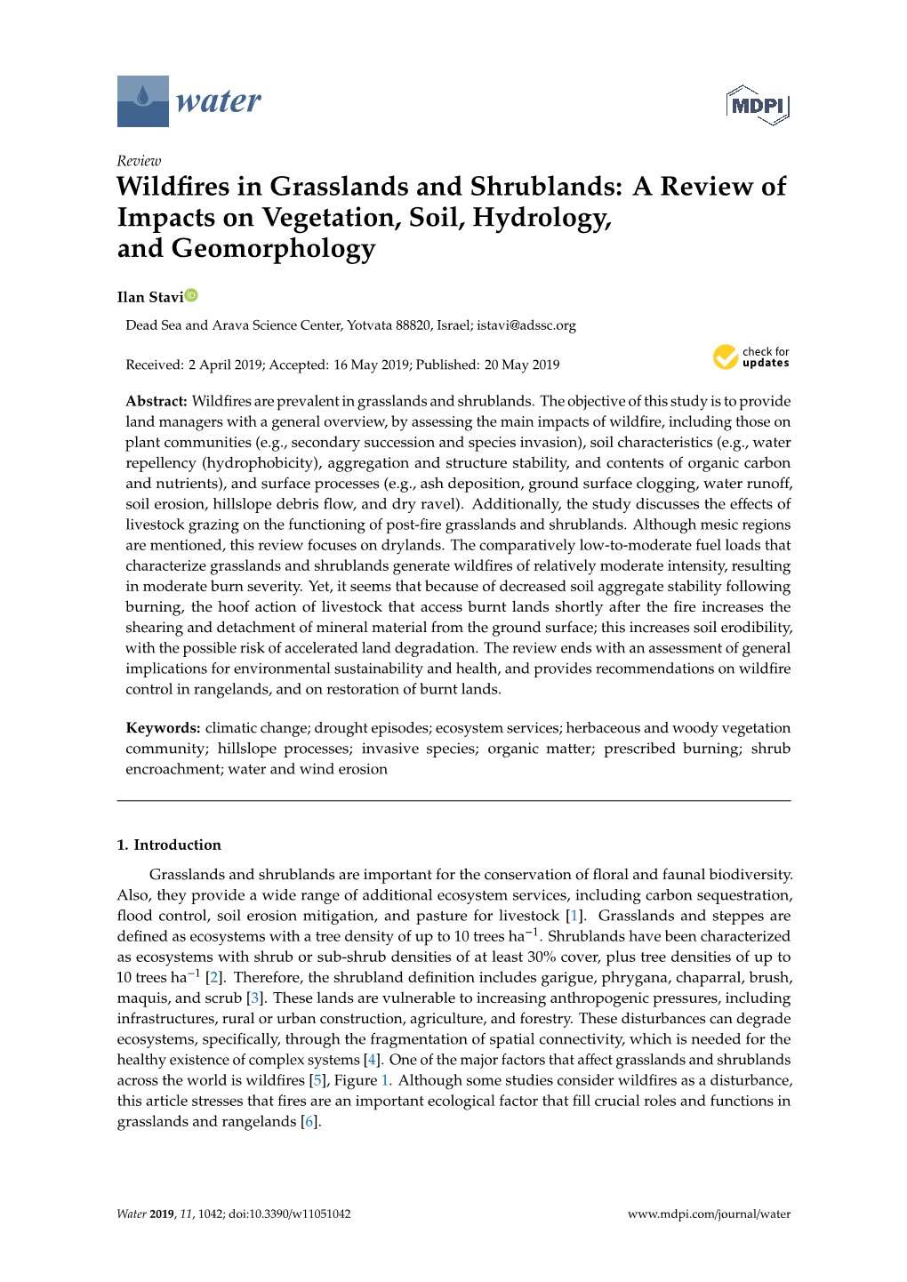 Wildfires in Grasslands and Shrublands: a Review of Impacts