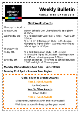 Weekly Bulletin