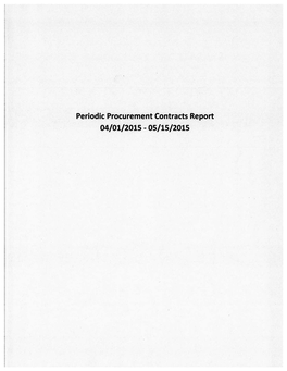 Periodic Procurement Contracts Report May 2015