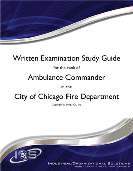 Written Examination Study Guide Ambulance Commander City Of