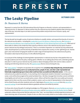 The Leaky Pipeline OCTOBER 2020 Dr