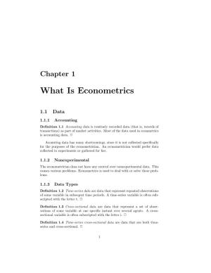 What Is Econometrics
