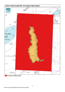 Netting Permit Annexes July 2018 Annex 1 Lundy MCZ – No Removal of Spiny Lobster