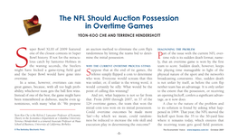 The NFL Should Auction Possession in Overtime Games Yeon-Koo Che and Terrence Hendershott