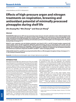 Effects of Highpressure Argon and Nitrogen Treatments on Respiration