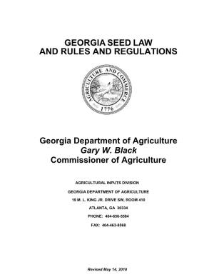 Seed Law Rules & Regulations