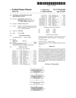 United States Patent (10) Patent No.: US 7,774.224 B2 Xiao Et Al