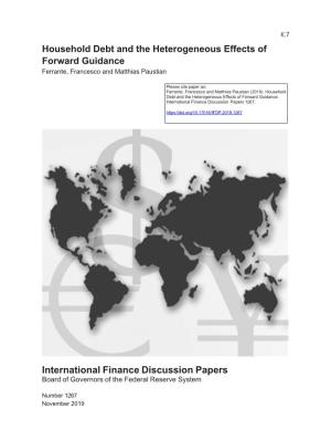 Household Debt and the Heterogeneous Effects of Forward Guidance Ferrante, Francesco and Matthias Paustian