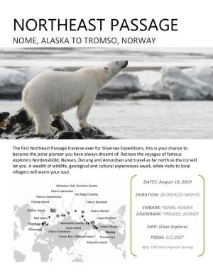 Northeast Passage Nome, Alaska to Tromso, Norway