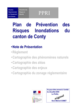 Plan De Prévention Des Risques Inondations Du Canton De Conty