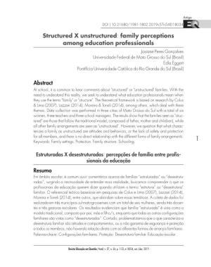 Structured X Unstructured: Family Perceptions Among Education