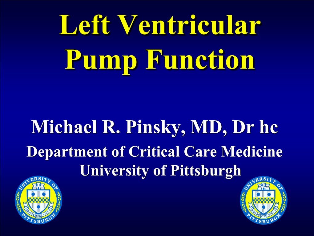 Cardiac Pump Function