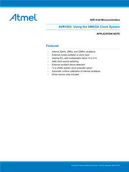 AVR1003: Using the XMEGA Clock System