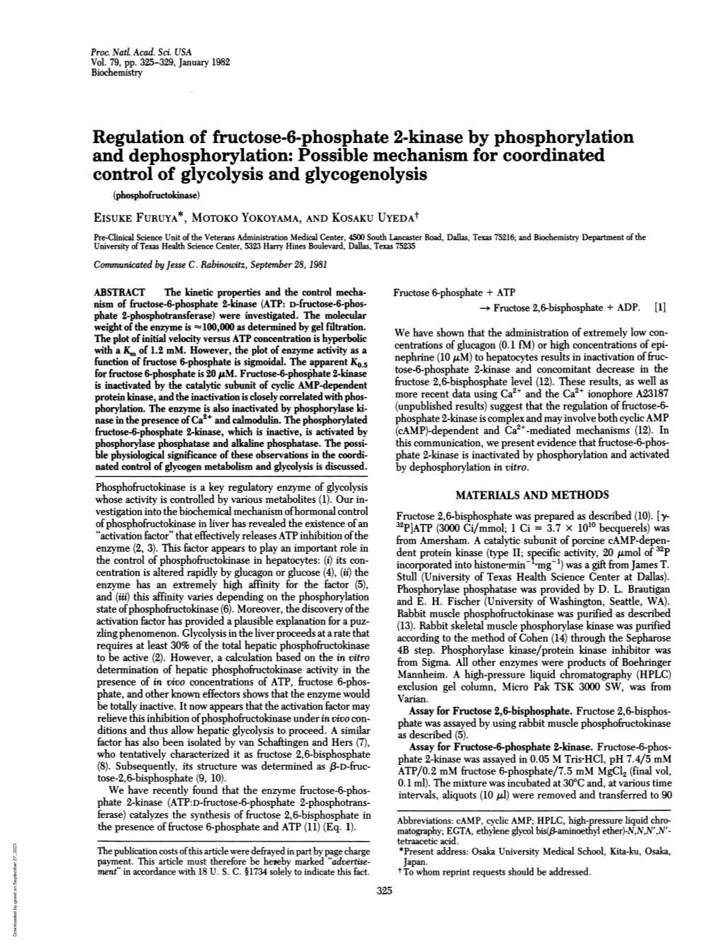 Regulation of Fructose-6-Phosphate 2-Kinase By