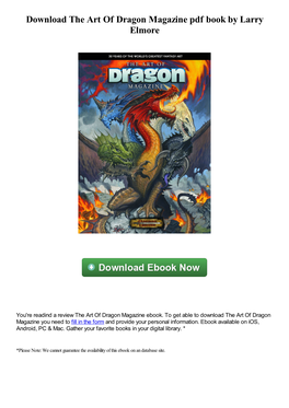 Download the Art of Dragon Magazine Pdf Ebook by Larry Elmore