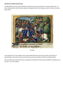 160 the Fall of Suffolk and Normandy B Y 1445, William De La Pole, Duke